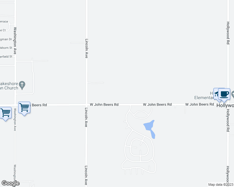 map of restaurants, bars, coffee shops, grocery stores, and more near 2000 West John Beers Road in Stevensville