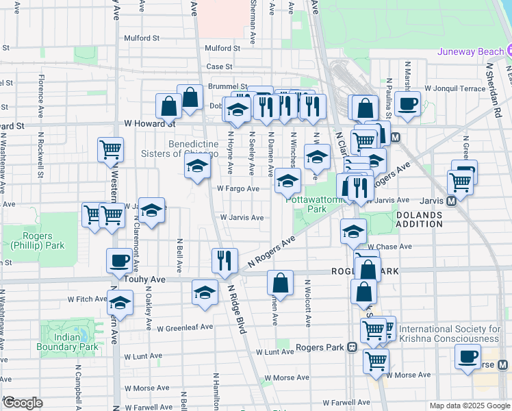 map of restaurants, bars, coffee shops, grocery stores, and more near in Chicago