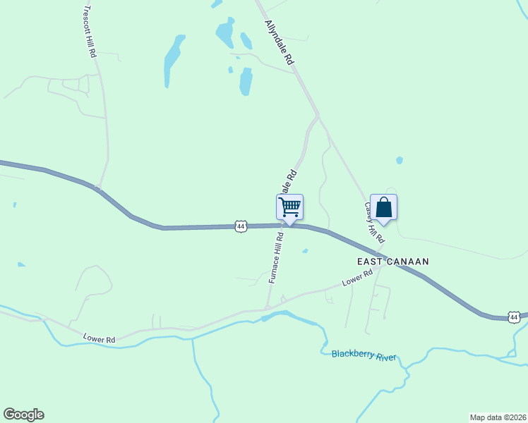 map of restaurants, bars, coffee shops, grocery stores, and more near in North Canaan
