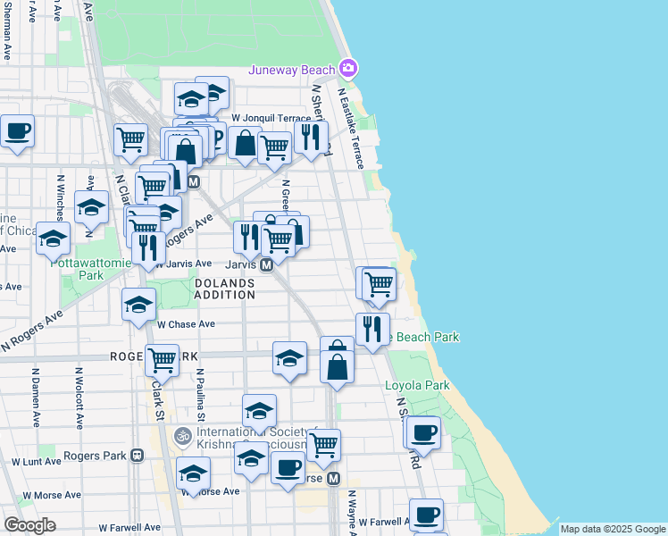 map of restaurants, bars, coffee shops, grocery stores, and more near in Chicago
