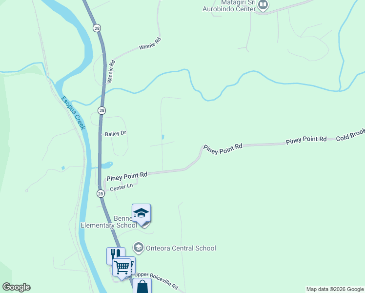 map of restaurants, bars, coffee shops, grocery stores, and more near 75 Piney Point Road in Boiceville
