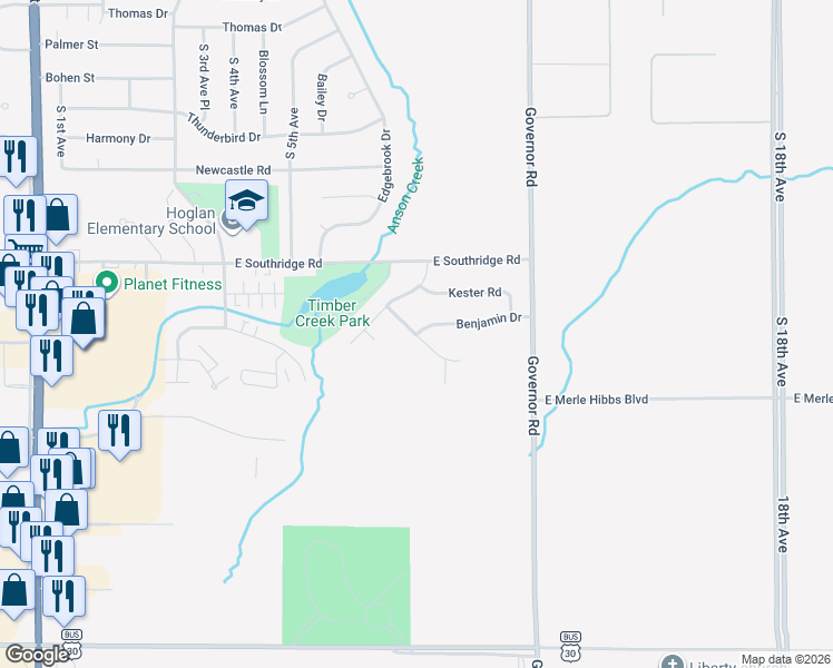 map of restaurants, bars, coffee shops, grocery stores, and more near 1198 Benjamin Dr in Marshalltown