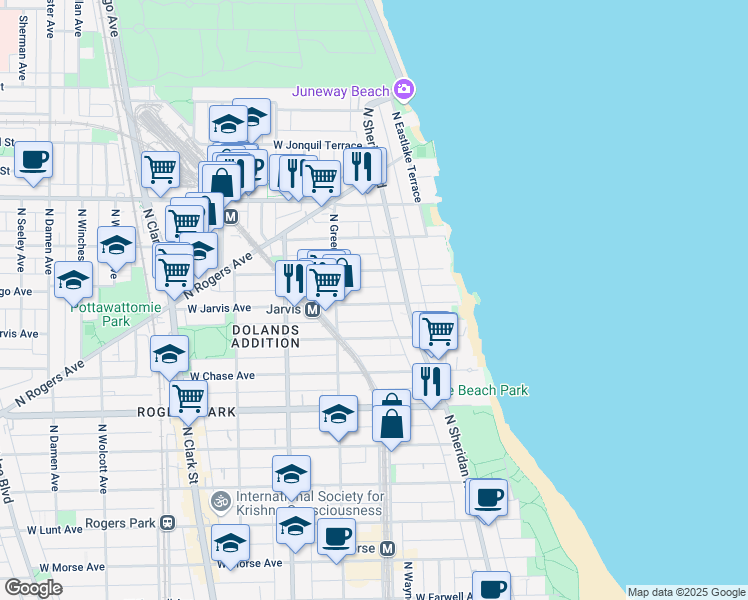 map of restaurants, bars, coffee shops, grocery stores, and more near in Chicago