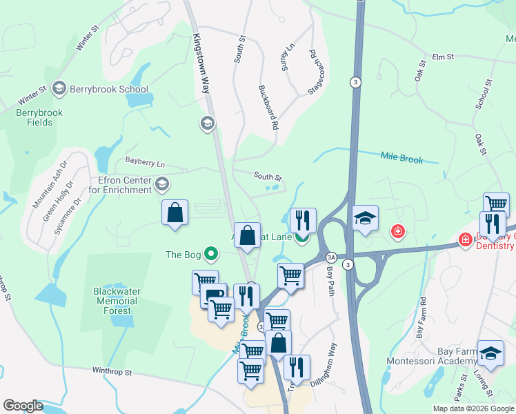 map of restaurants, bars, coffee shops, grocery stores, and more near 27 Tarkiln Road in Kingston