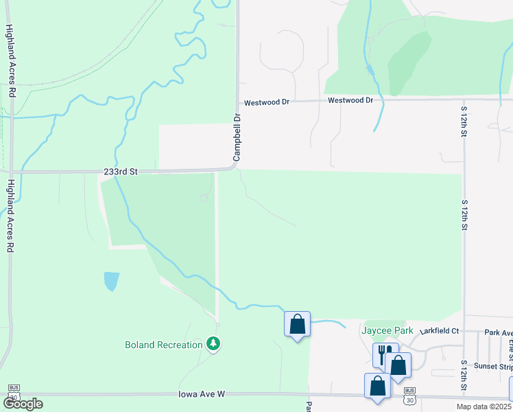 map of restaurants, bars, coffee shops, grocery stores, and more near 2450 Campbell Drive in Marshalltown