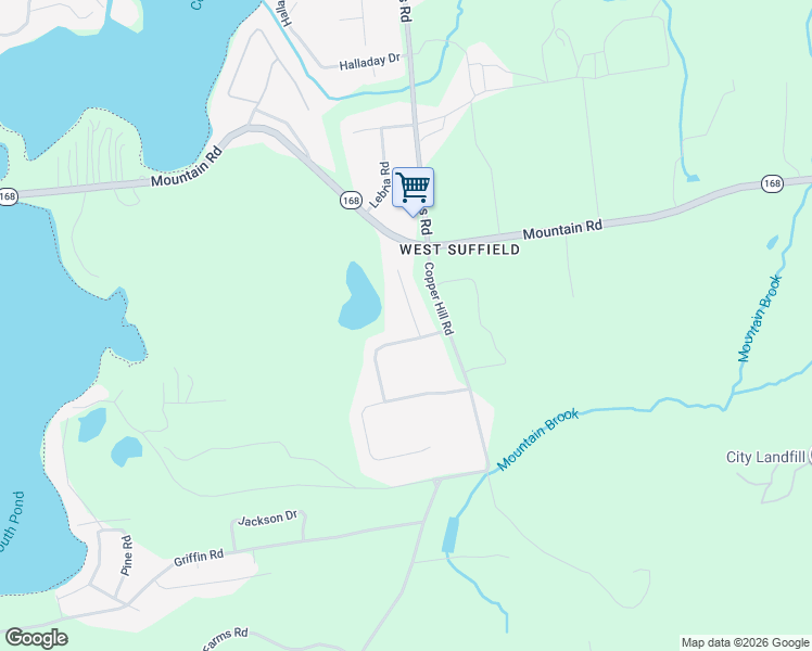 map of restaurants, bars, coffee shops, grocery stores, and more near 11 Pondview Lane in Suffield