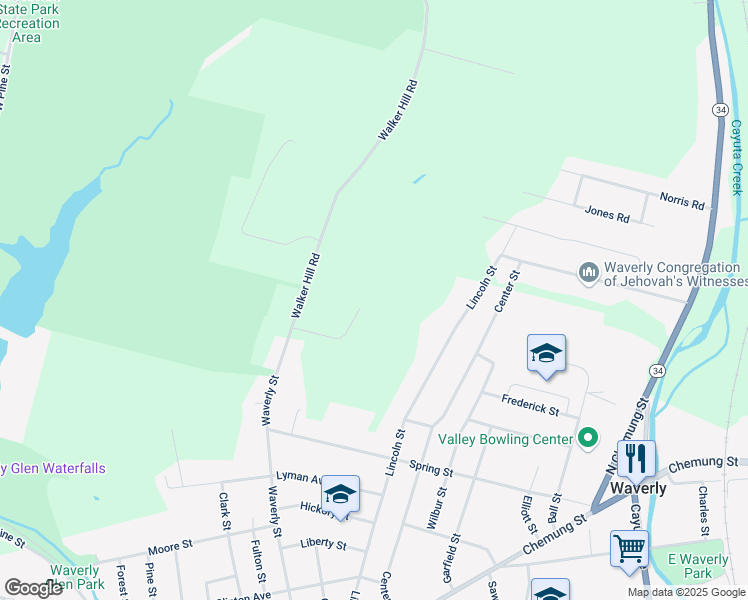 map of restaurants, bars, coffee shops, grocery stores, and more near 642-10 Walker Hill Road in Waverly