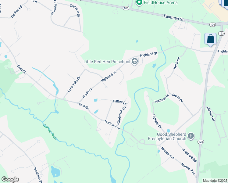 map of restaurants, bars, coffee shops, grocery stores, and more near 11 Valley Terrace in Easton