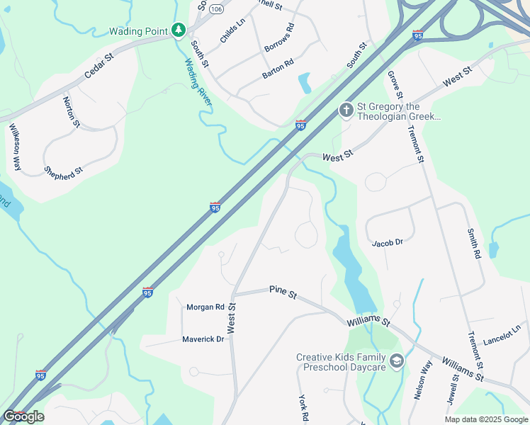 map of restaurants, bars, coffee shops, grocery stores, and more near 1169 West Street in Mansfield