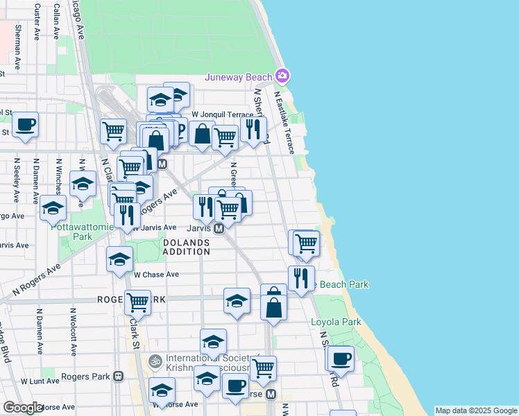 map of restaurants, bars, coffee shops, grocery stores, and more near in Chicago