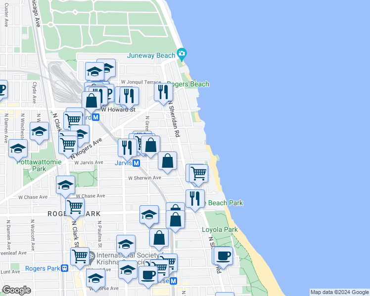 map of restaurants, bars, coffee shops, grocery stores, and more near in Chicago