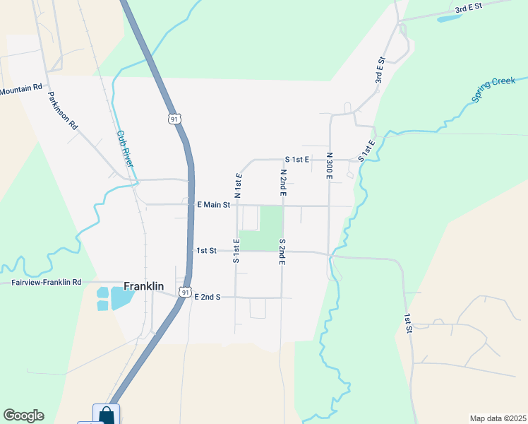 map of restaurants, bars, coffee shops, grocery stores, and more near 128 East Main Street in Franklin