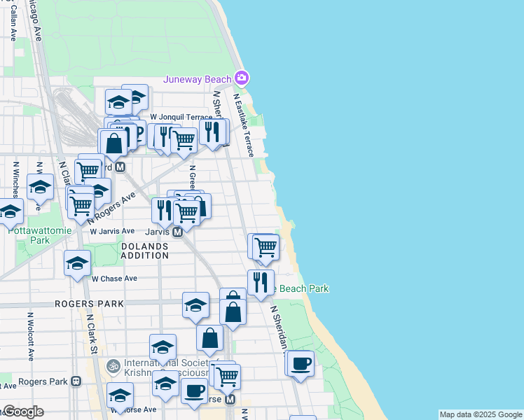 map of restaurants, bars, coffee shops, grocery stores, and more near in Chicago