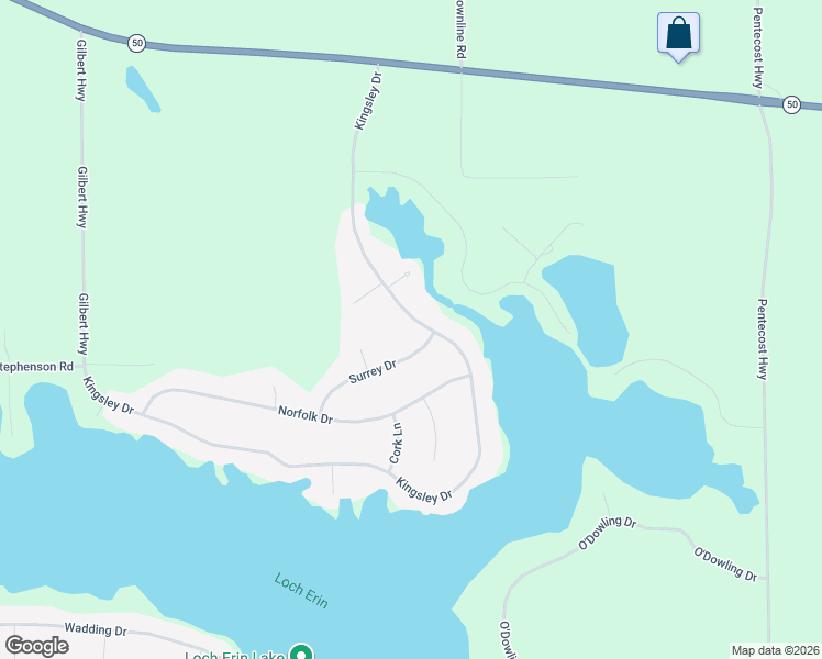 map of restaurants, bars, coffee shops, grocery stores, and more near 7366 Surrey Drive in Onsted