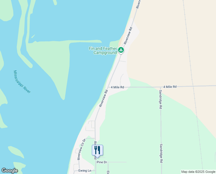 map of restaurants, bars, coffee shops, grocery stores, and more near 6001 Riverview Road in Thomson