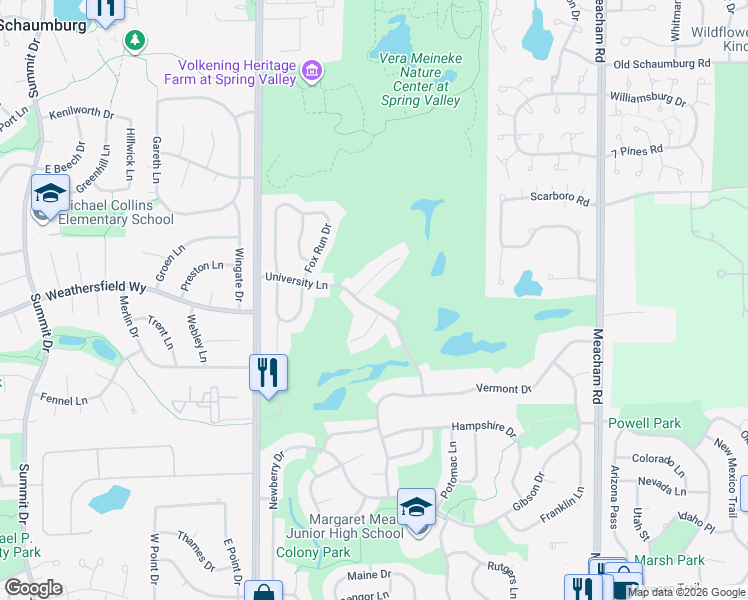 map of restaurants, bars, coffee shops, grocery stores, and more near 190 Inverness Court in Elk Grove Village