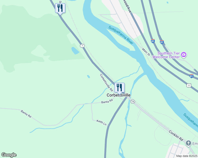 map of restaurants, bars, coffee shops, grocery stores, and more near in Corbettsville