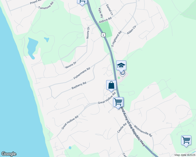 map of restaurants, bars, coffee shops, grocery stores, and more near 8 Bayberry Road in Truro