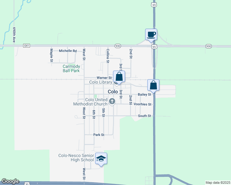 map of restaurants, bars, coffee shops, grocery stores, and more near in Colo
