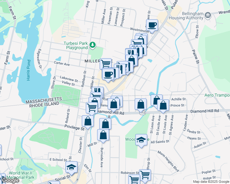 map of restaurants, bars, coffee shops, grocery stores, and more near 20 Pulaski Boulevard in Bellingham