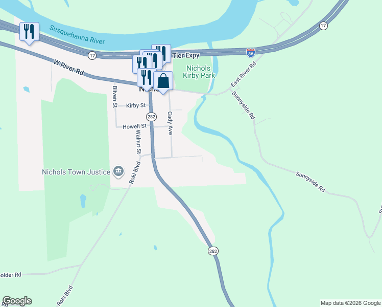 map of restaurants, bars, coffee shops, grocery stores, and more near 70 Dean Street in Nichols