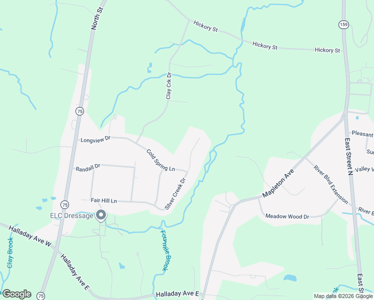 map of restaurants, bars, coffee shops, grocery stores, and more near 132 Silver Creek Road in Suffield