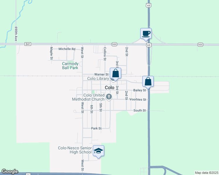 map of restaurants, bars, coffee shops, grocery stores, and more near in Colo