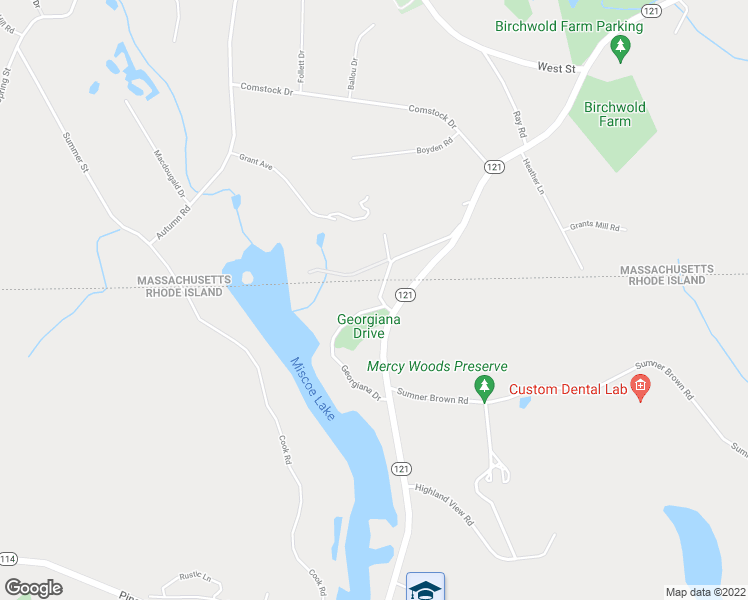 map of restaurants, bars, coffee shops, grocery stores, and more near 42 Georgiana Drive in Cumberland