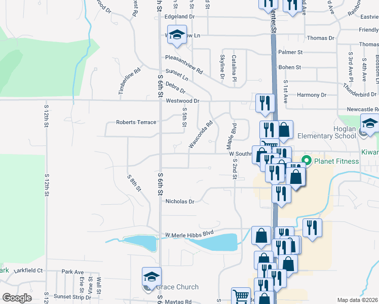 map of restaurants, bars, coffee shops, grocery stores, and more near 301 West Southridge Road in Marshalltown