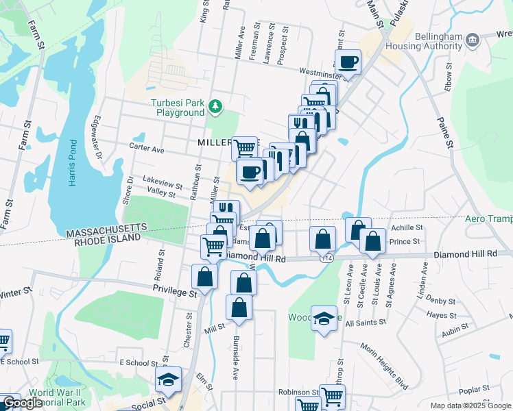 map of restaurants, bars, coffee shops, grocery stores, and more near 20 Pulaski Boulevard in Bellingham
