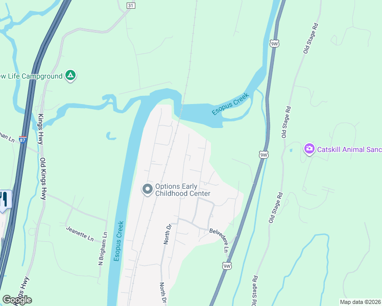 map of restaurants, bars, coffee shops, grocery stores, and more near 226 North Dr in Saugerties