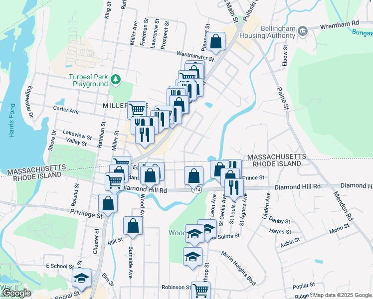 map of restaurants, bars, coffee shops, grocery stores, and more near 41 California Avenue in Bellingham