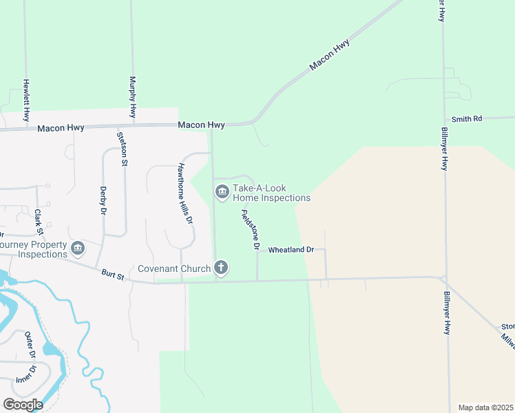 map of restaurants, bars, coffee shops, grocery stores, and more near 21 Fieldstone Drive in Tecumseh
