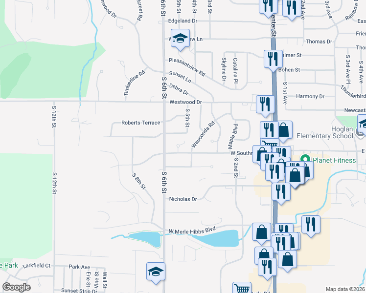map of restaurants, bars, coffee shops, grocery stores, and more near 403-499 W Southridge Rd in Marshalltown