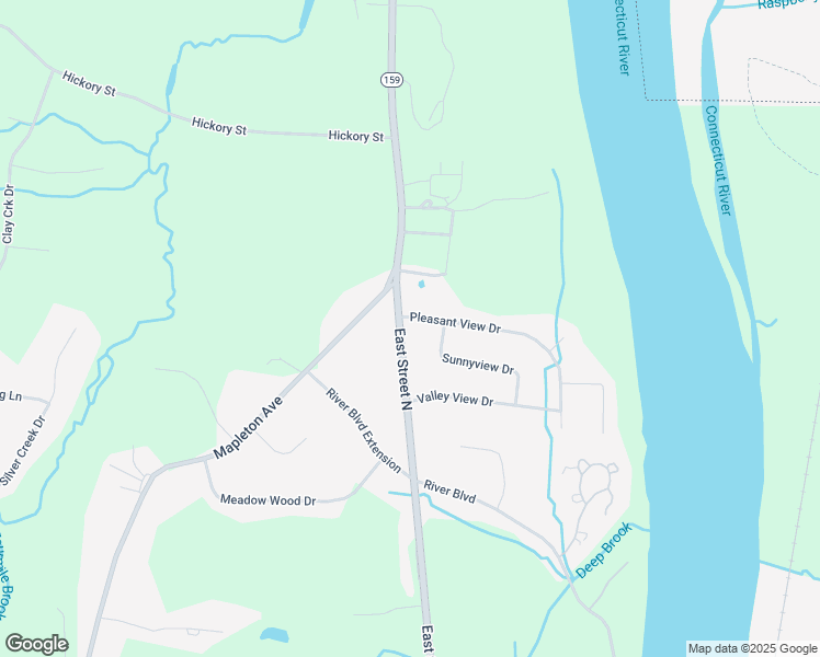 map of restaurants, bars, coffee shops, grocery stores, and more near 1460 East Street North in Suffield