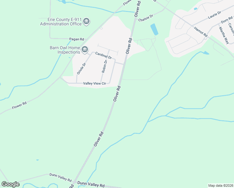 map of restaurants, bars, coffee shops, grocery stores, and more near 8750-8898 Oliver Rd in Erie