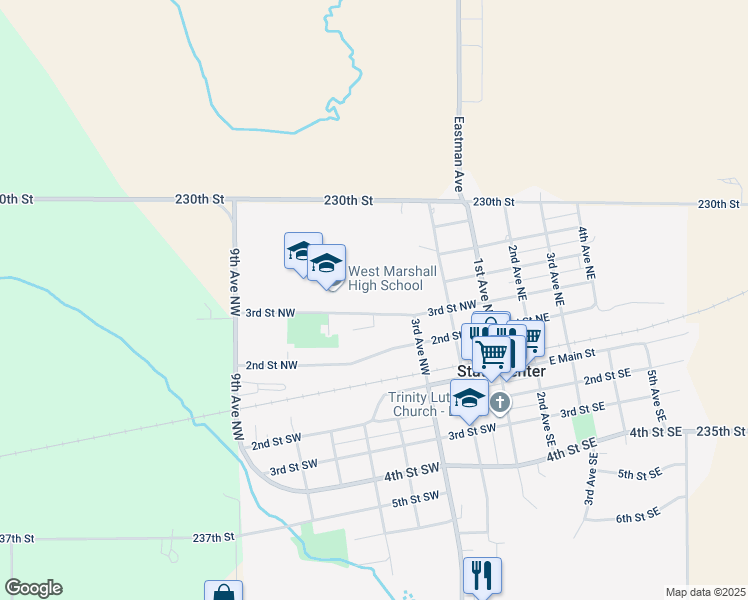 map of restaurants, bars, coffee shops, grocery stores, and more near 501-573 3rd Street Northwest in State Center
