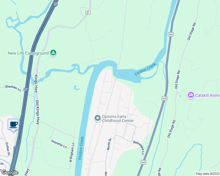 map of restaurants, bars, coffee shops, grocery stores, and more near 127 Glenerie Boulevard in Saugerties