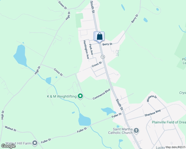 map of restaurants, bars, coffee shops, grocery stores, and more near 3 Lynn Avenue in Plainville