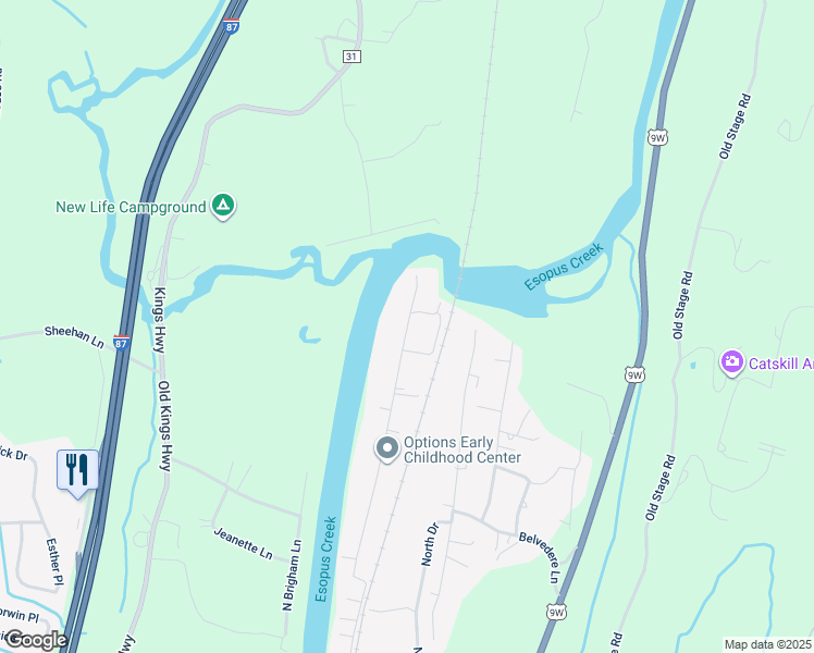 map of restaurants, bars, coffee shops, grocery stores, and more near 126 Glenerie Boulevard in Saugerties