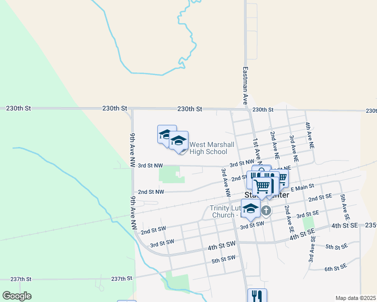 map of restaurants, bars, coffee shops, grocery stores, and more near 501 3rd Street Northwest in State Center