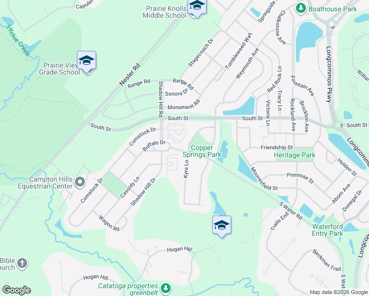 map of restaurants, bars, coffee shops, grocery stores, and more near 3134 Kyra Lane in Elgin