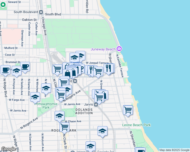 map of restaurants, bars, coffee shops, grocery stores, and more near in Chicago