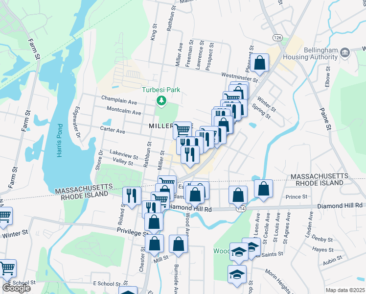 map of restaurants, bars, coffee shops, grocery stores, and more near 70 Pulaski Boulevard in Bellingham