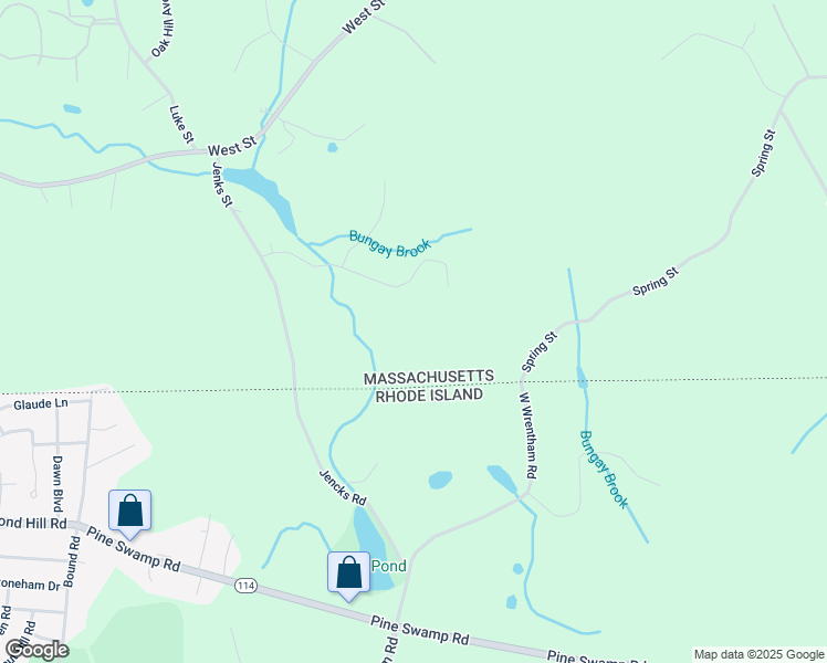 map of restaurants, bars, coffee shops, grocery stores, and more near 1 Hales Pond Lane in Wrentham