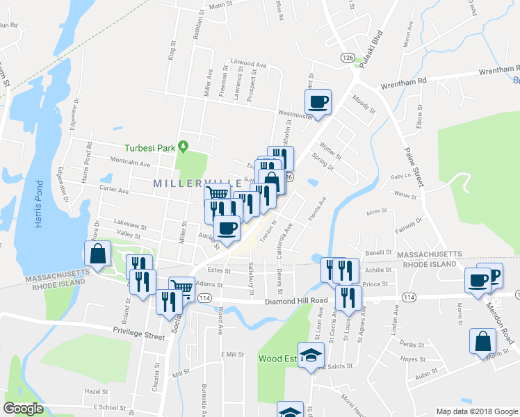 map of restaurants, bars, coffee shops, grocery stores, and more near 130 Pulaski Boulevard in Bellingham