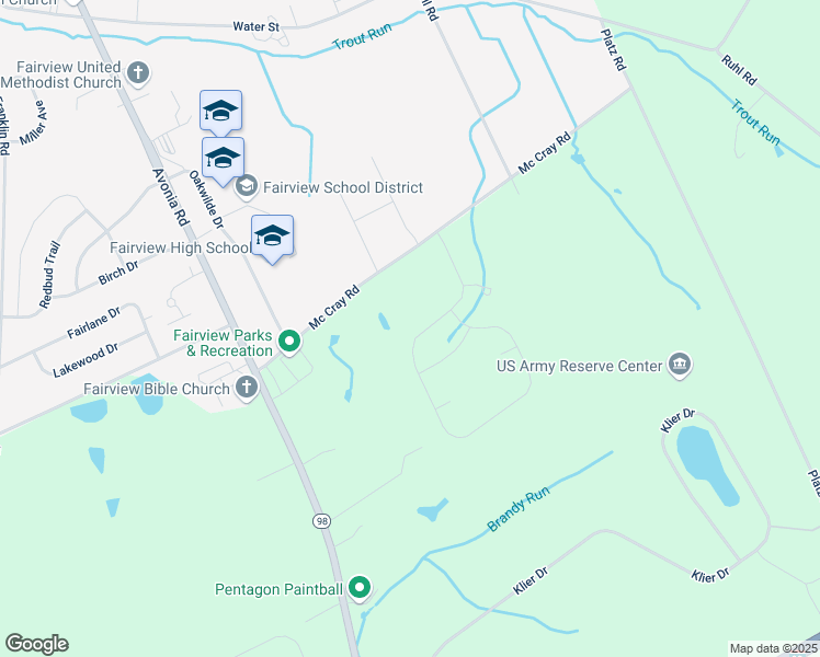 map of restaurants, bars, coffee shops, grocery stores, and more near 6195 Brandy Run in Fairview
