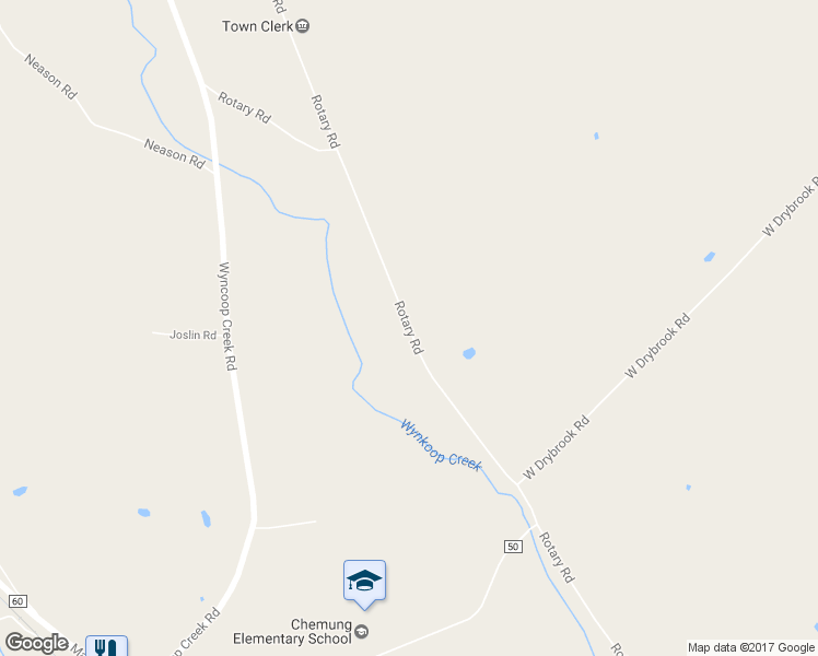 map of restaurants, bars, coffee shops, grocery stores, and more near 369 Rotary Road in Chemung