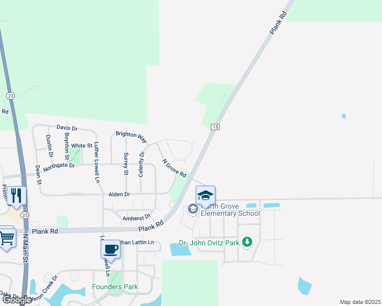 map of restaurants, bars, coffee shops, grocery stores, and more near 867 Coventry Circle South in Sycamore