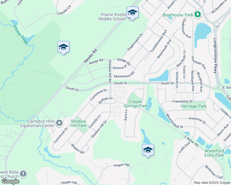 map of restaurants, bars, coffee shops, grocery stores, and more near 222 Comstock Drive in Elgin